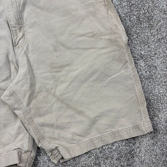 Vintage Carhartt Carpenter Shorts Mens 34 Beige Duck Canvas‎ 8" Inseam B147 - Picture 4 of 7